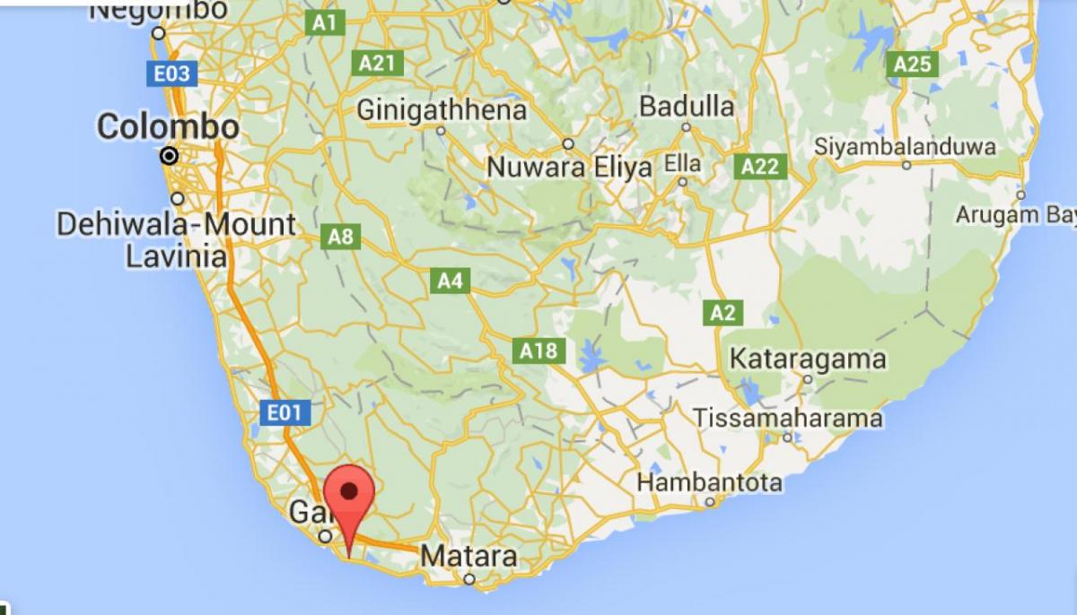  kaart edela-Sri Lanka
