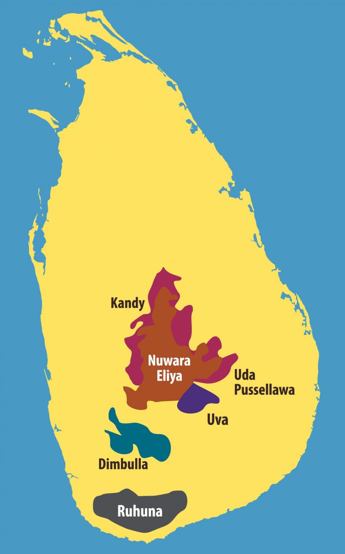 kaart Sri Lanka tee istandused