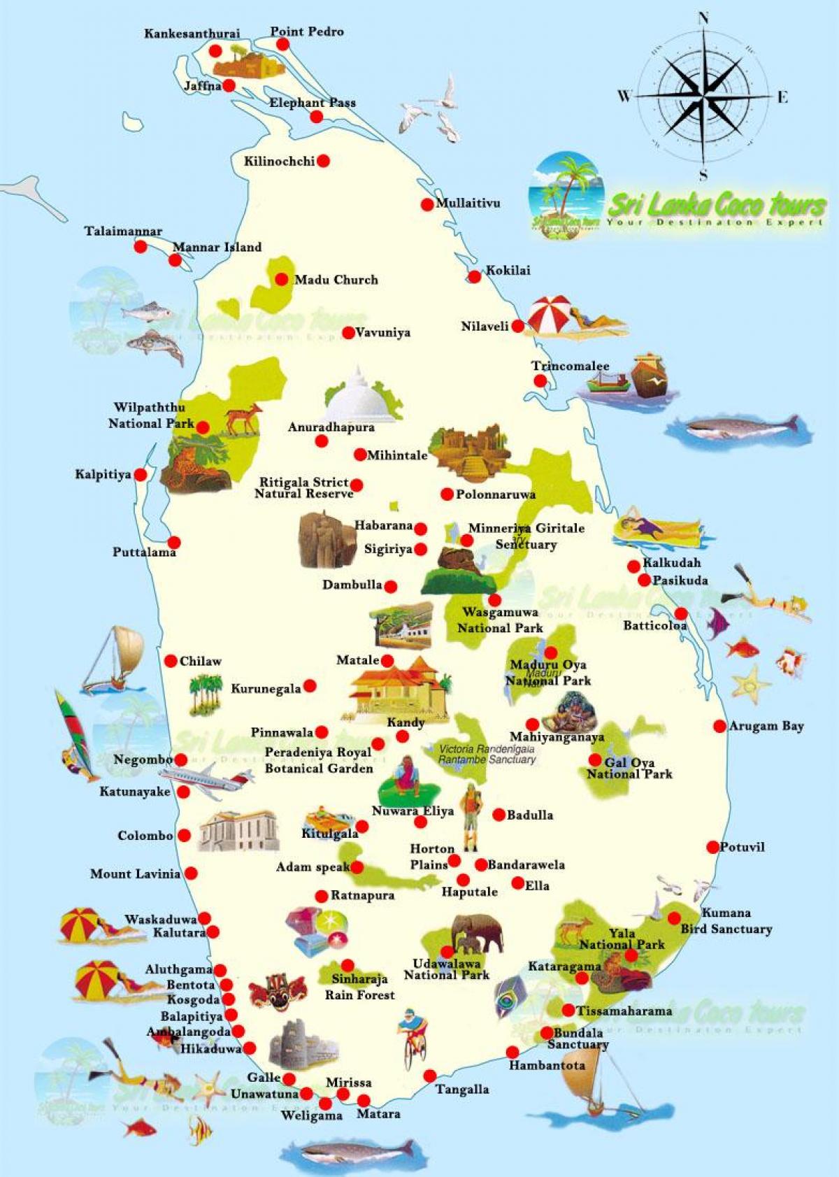 kaart unawatuna Sri Lanka