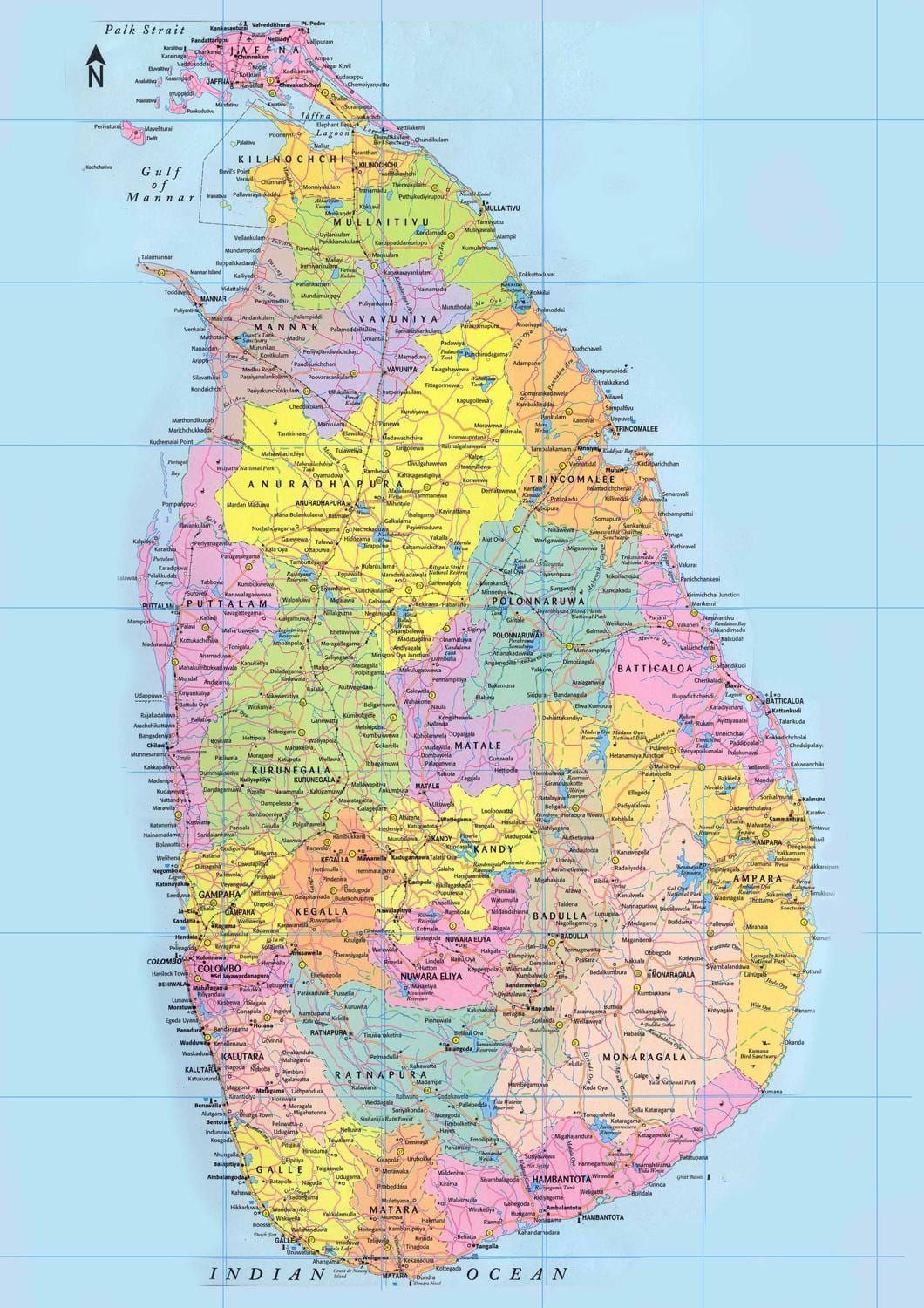 Sri Lanka kilomeeter kaart