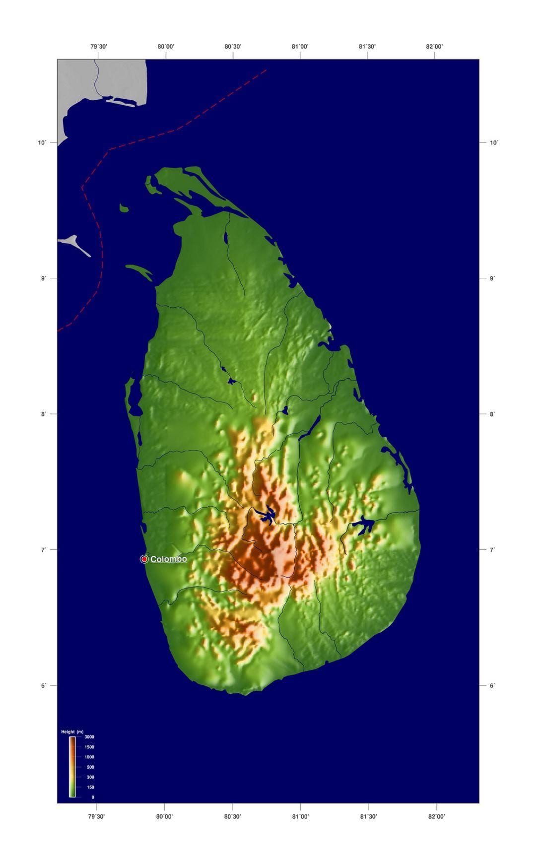kaart Sri Lanka tõus