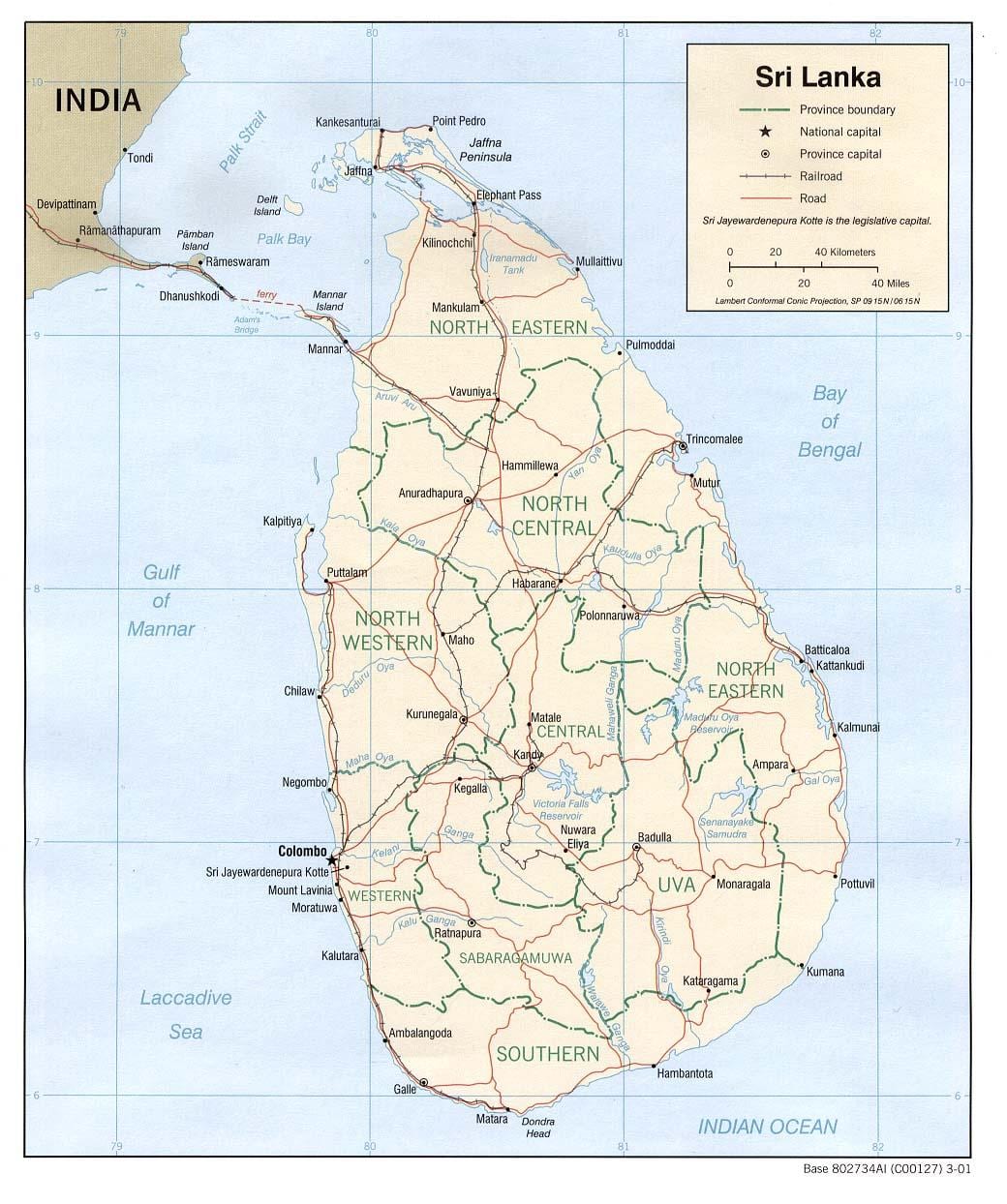 kaart Sri Lanka grid