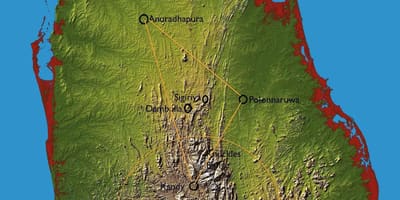Kaart hill country Sri Lanka