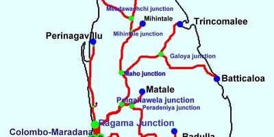 Kaart Sri Lanka rongi read
