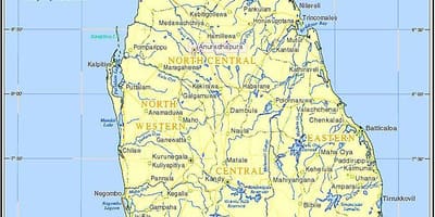Kaart Sri Lanka ajaloolisi kohti