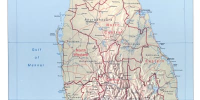 Kaart Sri Lanka linnad