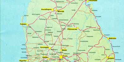 Sri Lanka maanteel (road map)