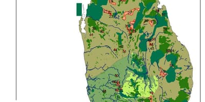 Kaart Sri Lanka metsad