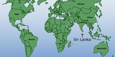 Maailma kaart, mis näitab Sri Lanka