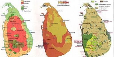 Kaart Sri Lanka põllumajandus