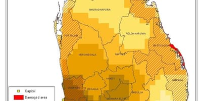 Kaart Sri Lanka elanike tihedus