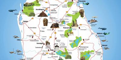 Turistide kohti Sri Lanka kaart